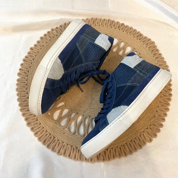 GREATS Royale High Patchwork Sneakers Blue Size Men's US 8 - Picture 4 of 9